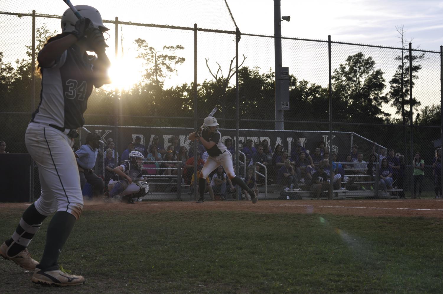 Junior Alyssa Forrester gets in position before hitting a home run in the first playoff game against Port-Neches Grove.