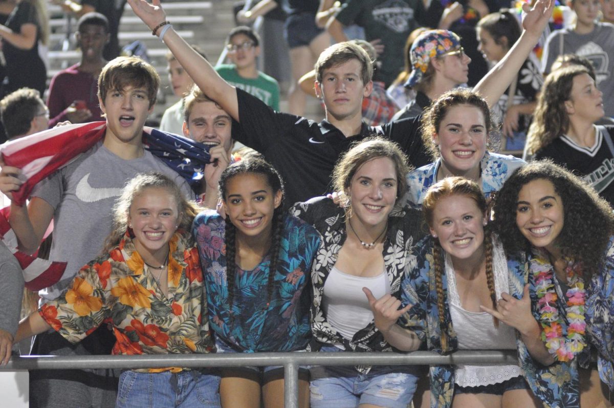 Students pose for a photo at the football game against Barbers Hill on Sept. 22
