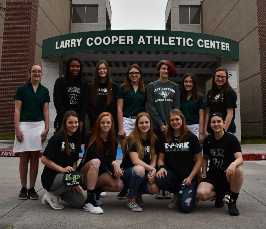 A number of freshmen on the winter sports teams have made an early impact in competition. Some of the freshmen on the basketball, soccer, golf and swim teams are pictured above. Front Row: Carlie Solomon, Emma Yeager, Grace Byrd, Abigail Hunt, Matti McDaniel. Back Row: Camille Blair, Biva Byrd, Reagan Reville, Kaitlyn Neel, Nora Critzer, Taylor Netherly, Renee Alcala.