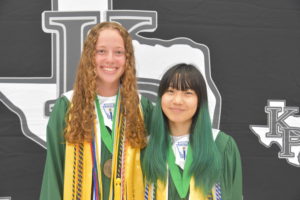 Kate Tiedtke and Kate Hargrave are the top two ranking students in the senior class.