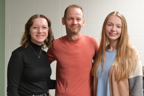 Teacher Jason Watson enjoys being on campus this year with his daughters -- senior Allie Watson and teacher Kimber Watson.