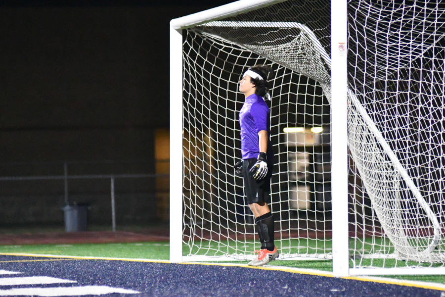 Hunter Keelen stays ready in goal in a game against Kingwood High School last spring. He started playing soccer in kindergarten.