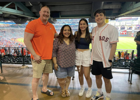 Jada Cassidy and her brother James enjoy an Astros game with their parents on June 22, when James came home from the Air Force to celebrate his birthday and visit his family. 