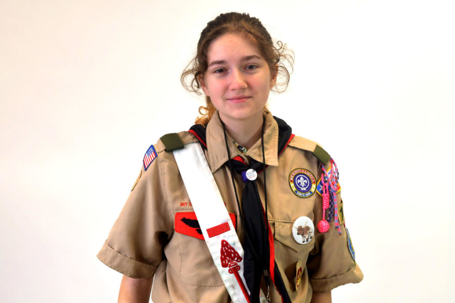 Senior Mchaley Kayfes is working toward her Eagle Scout distinction. 