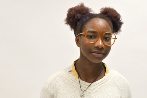 Freshman Ayzia Peabody finds swimming and art among her highlights in school. 