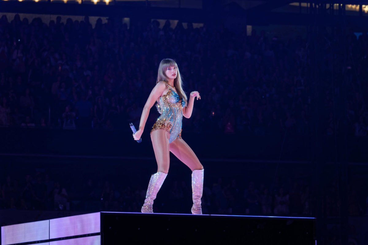 Taylor Swift performs in the Eras Tour during her stop in Arlington. 