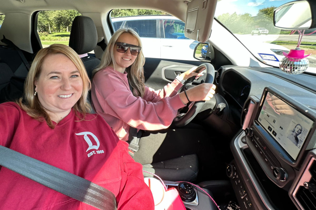 Sophomore Emerson Harris drives with her mom Amanda after passing her drivers test on Oct. 16. Photo courtesy of Emerson Harris.