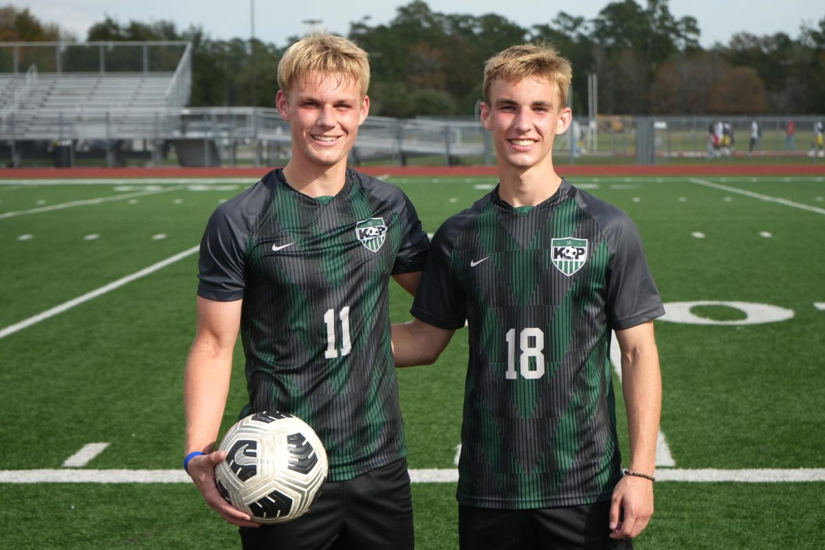 Evan and Grant Jimerson played in their first game with the Kingwood Park soccer team on Saturday in a scrimmage against Aldine Nimitz. 