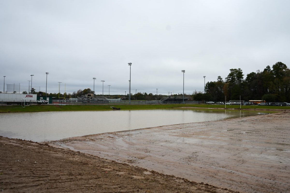 Because+of+the+new+drainage+pond+taking+over+the+three+practice+fields+near+the+new+gym%2C+coaches+and+players+have+had+to+make+adjustments+when+finding+places+to+train+this+spring.