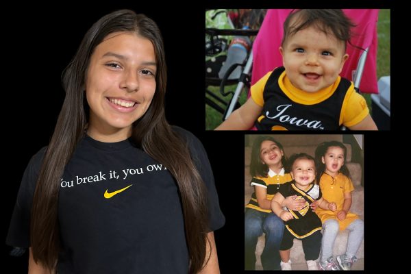Sydney Ortiz is an Iowa womens basketball fan, and has been decked out in Iowa gear since she was born. Photos submitted by Sydney Ortiz.