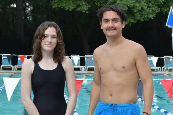 Seniors Lillian Reid and Luke Cavallo return to their neighborhood swim team as coaches.