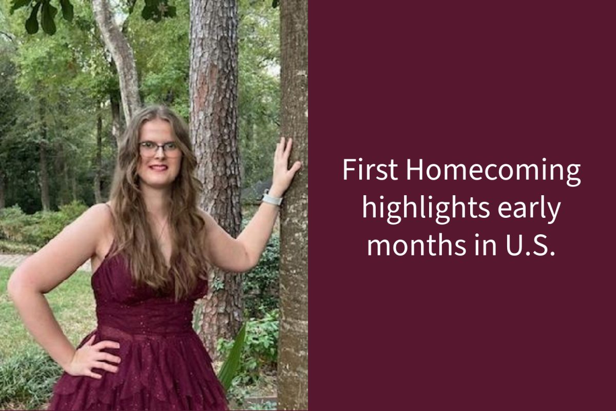 Junior Michelle Klanke enjoys Homecoming for the first time. She is one of the foreign exchange students enrolled at the school this year. Photo submitted by Michelle Klanke.