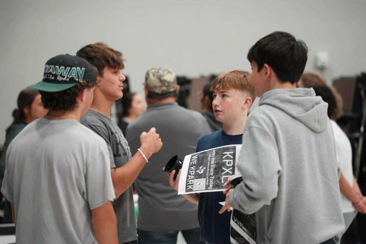 Baseball players talk to 8th graders during a recruiting night held at Kingwood Park on Nov. 11. 