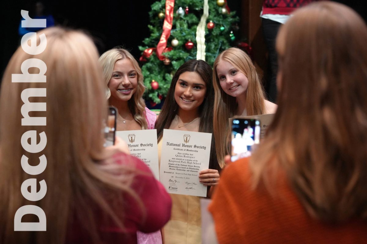 Sophomores Allison Talley, Quinn Rodriguez, and Courtney Scott pose for a picture after the ceremony together.