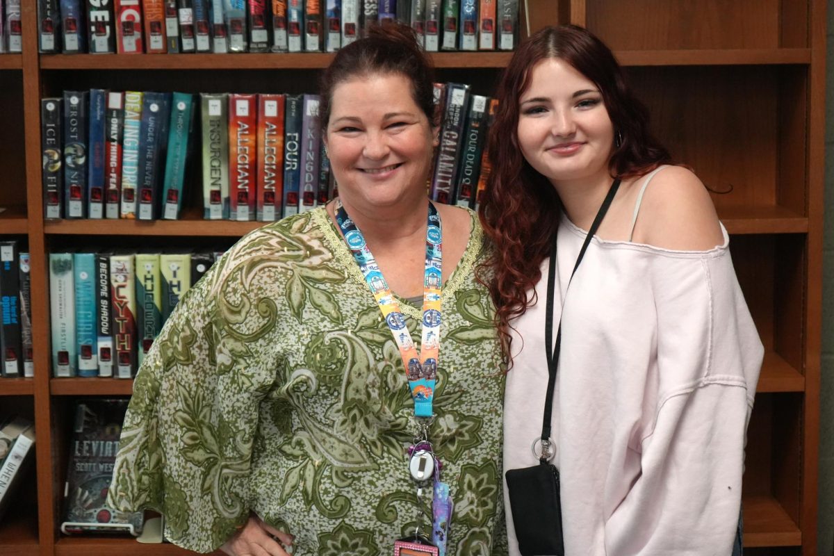 Amy and Rachel Hamilton enjoy being on the same campus this year with Amy Hamilton in charge of IT at Kingwood Park and Rachel being a freshman. 