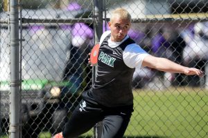 Junior Alec Krippel competes in a meet earlier this season. He set a new school record this year and will compete at the state championships this weekend. 