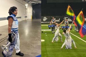 Sophomores Jamen Hicks and Adilyn Osbourn performed as part of Drum Corps International over the summer. Photos courtesy of Bre Osbourn.