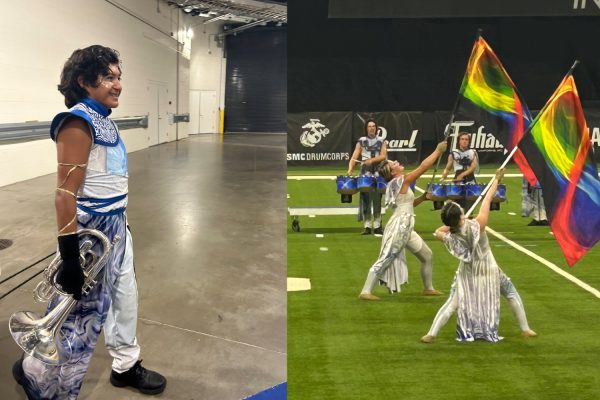 Sophomores Jamen Hicks and Adilyn Osbourn performed as part of Drum Corps International over the summer. Photos courtesy of Bre Osbourn.
