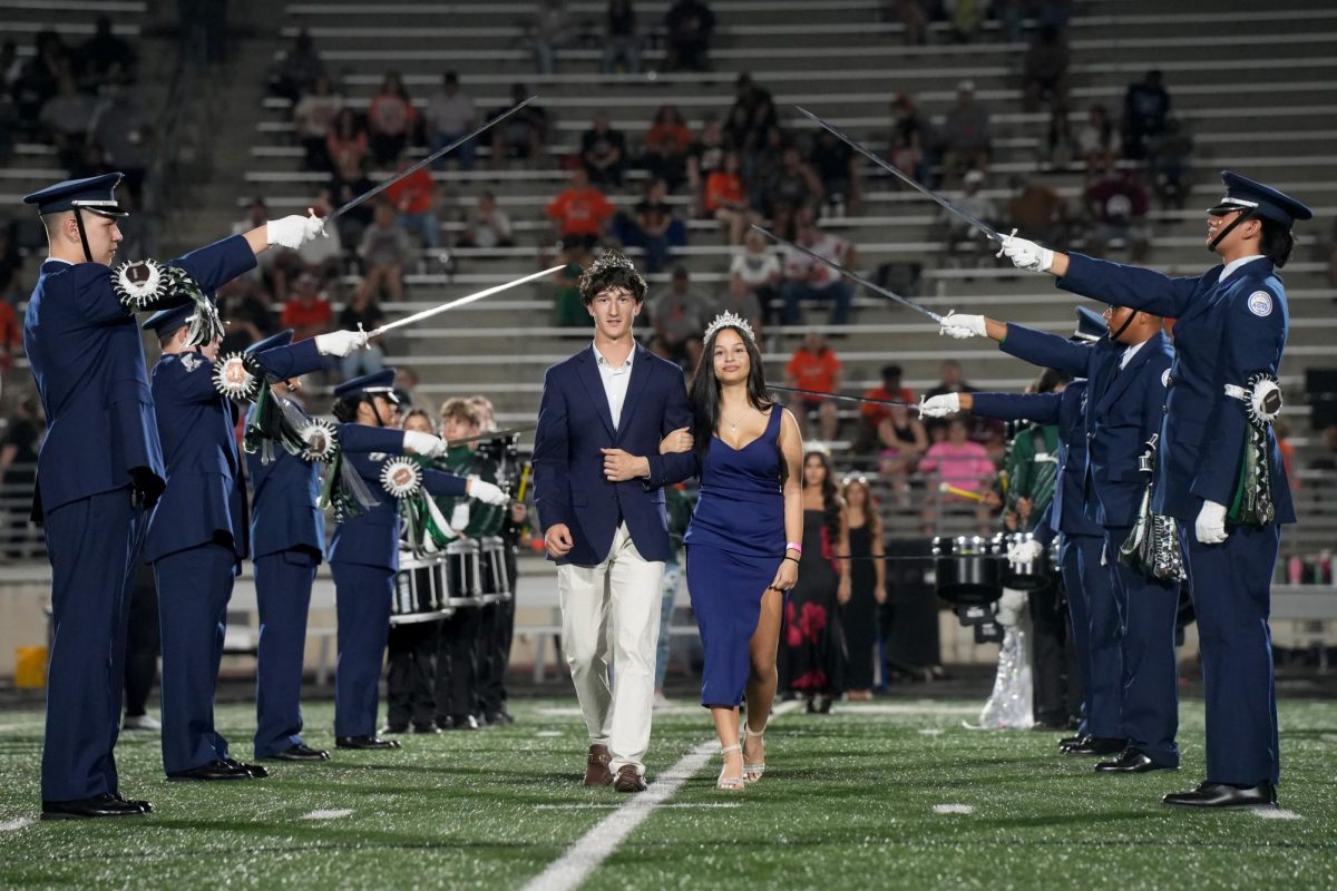 Freshmen Vincent Russell and Nicole Padilla were named Lord and Lady during Homecoming Week. The two walked onto the field at halftime of the football game with the rest of the Homecoming court on Oct. 2.