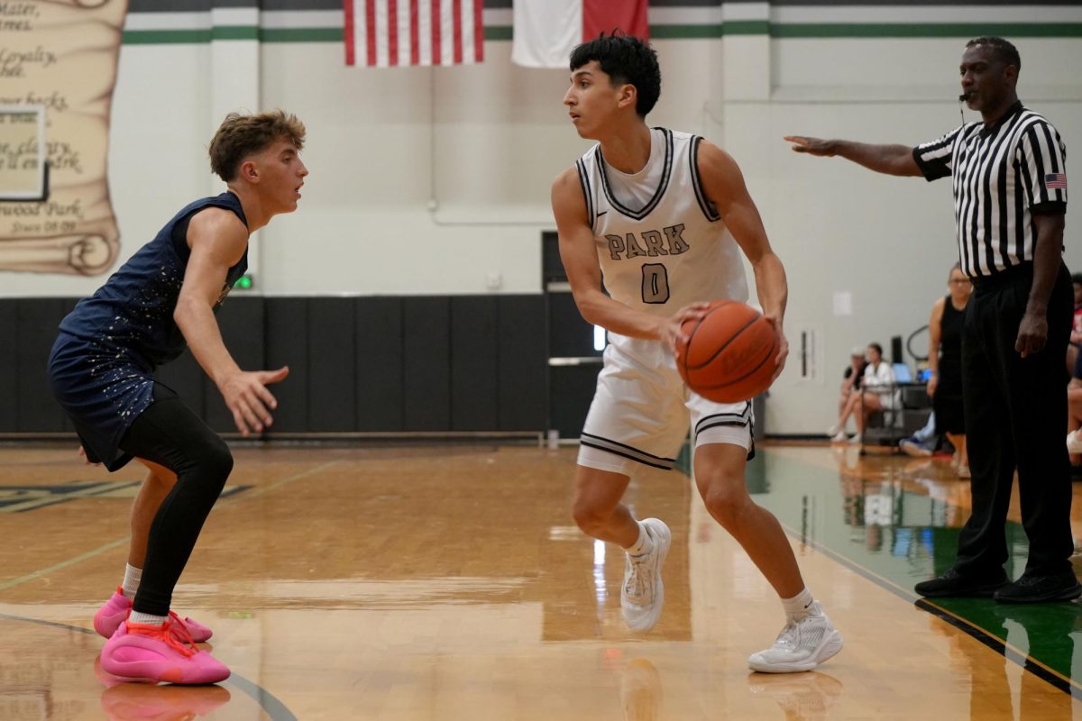 Junior Christian Gonzales prepares to pass the ball against Lake Creek on Nov. 25.