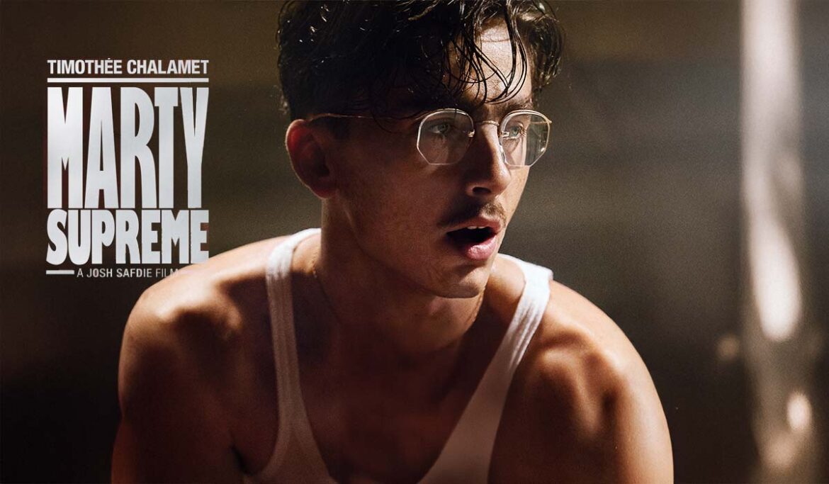 Timothée Chalamet stars in the award-winning "Marty Supreme." The movie, released last month, has garnered Chalamet high expectations at the Oscars. Image courtesy of A24. 