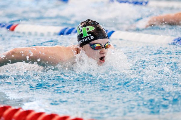Junior Marie Wakefield competes in the Region finals in the butterfly. She finished second to advance to the State Championships.
