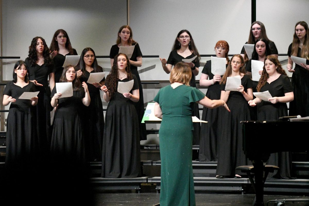 Choir performs a sight-reading exercise during its UIL preview in March. Sight-reading is a major component of the UIL choir competitions each year.