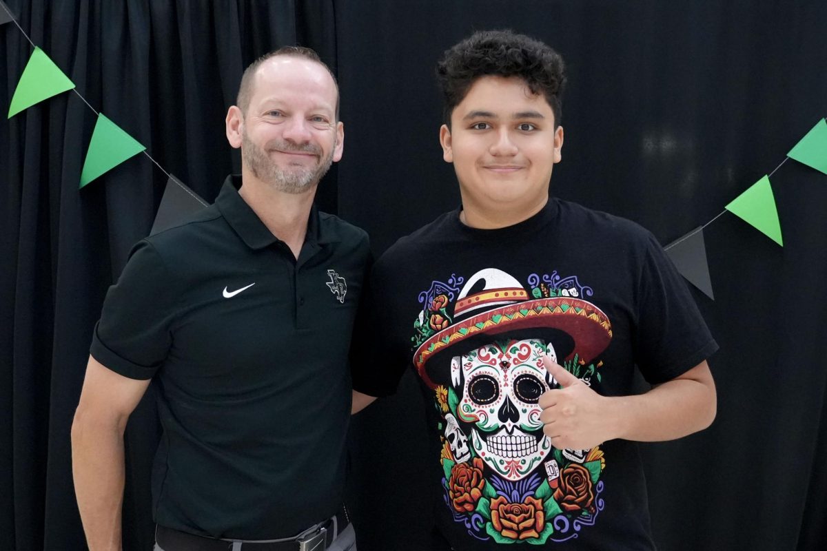 Jason Watson taught senior Jesse Ramirez in his Audio-Visual classes, where students are encouraged to create their own video projects.