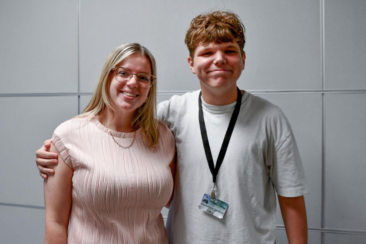 Algebra teacher Sarah Stafford teaches freshmen Joshua McCoy in her sixth period class. 