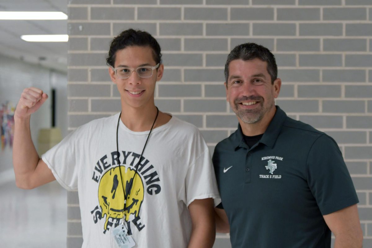 Junior Gage Briscoe spends his first period running in cross country class  under the guidance of coach Andrew Higham. This was Briscoe's first year at Kingwood Park.
